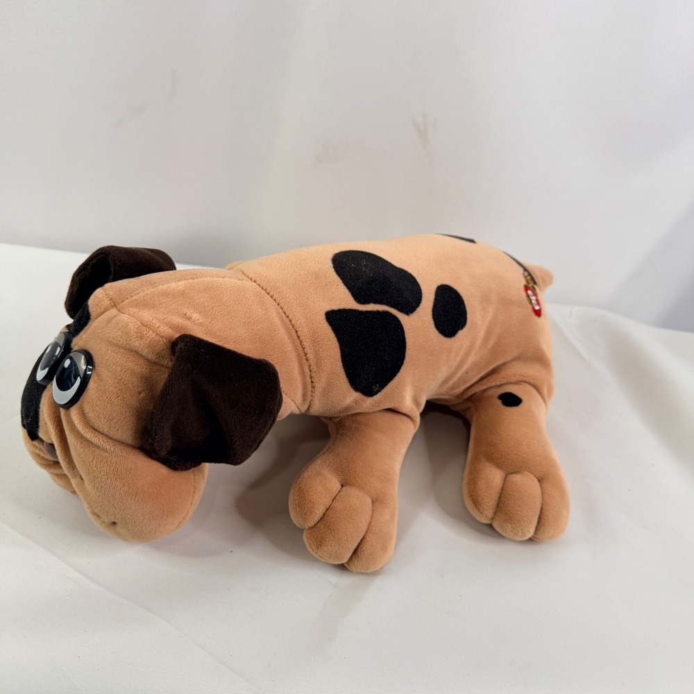 Pound Puppies Plush Tan Black Spots Dog Stuffed Animal Classic Red Heart Logo